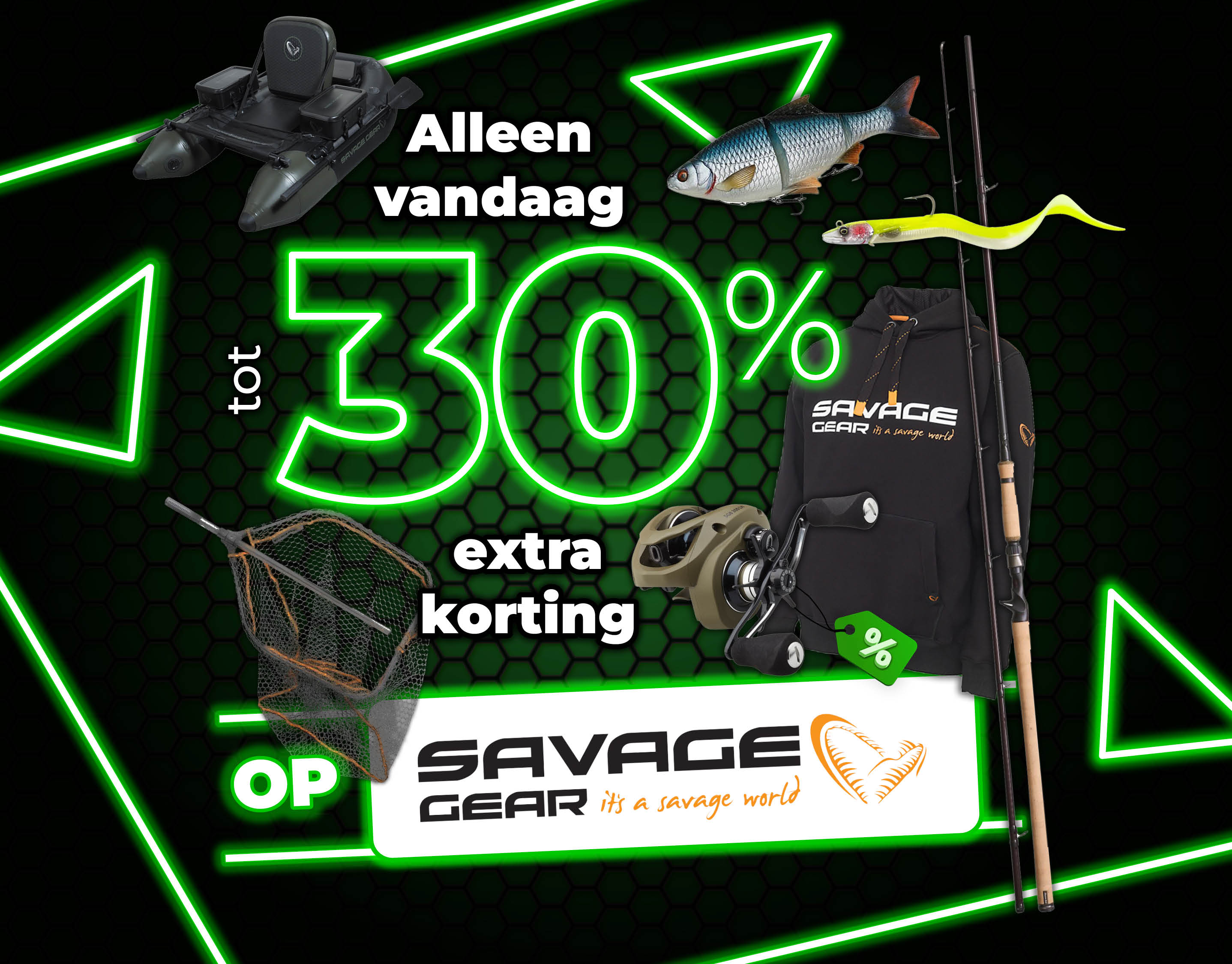 Subbanner: Tot 30% Savage Gear (Groen)