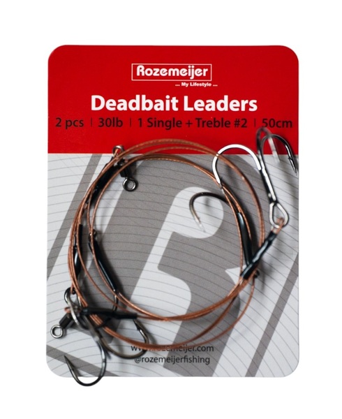 Rozemeijer Deadbait Vorfächer 1x Single + Drilling 50cm 30lb (2 St)