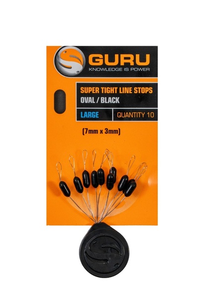 Guru Super Tight Line Stops Oval Black Lijnstoppers (10 Stuks)