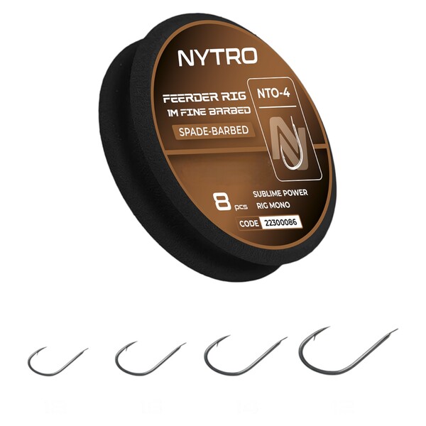 Nytro NTO-B4 Fine Feeder Ready Tied Rigs Witvis Onderlijn 100cm (8 Stuks)