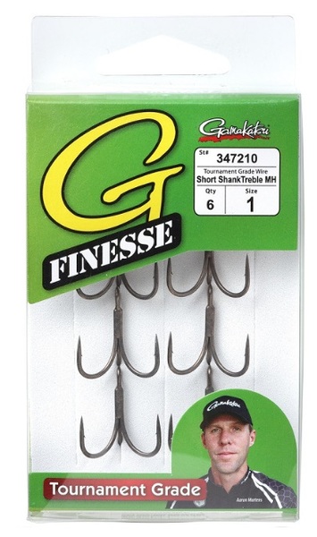 Gamakatsu GF F-Treble MH W+T Treble Hooks (6pc) - Size #1