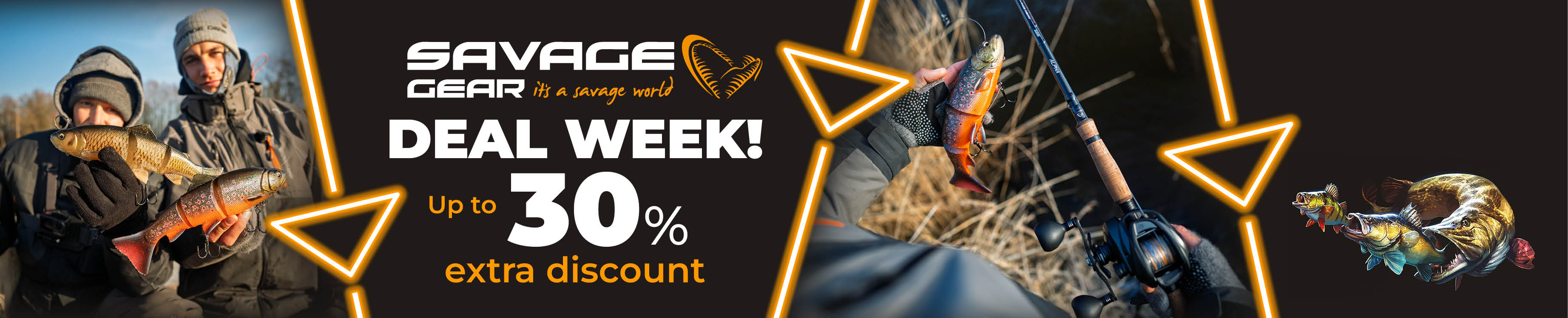 Topbanner: Tot 30% Savage gear (Weekactie)