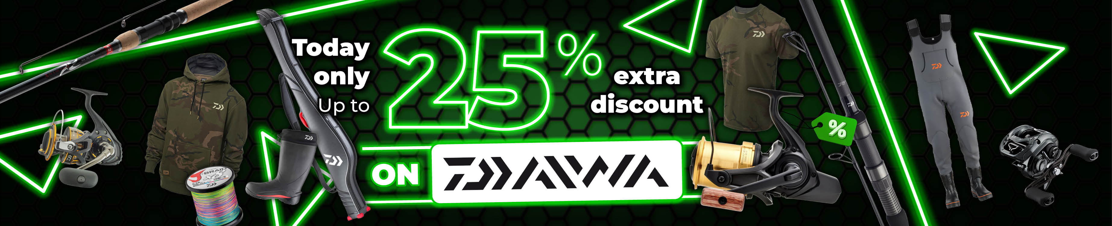 Topbanner: Tot 25% Daiwa (Groen)