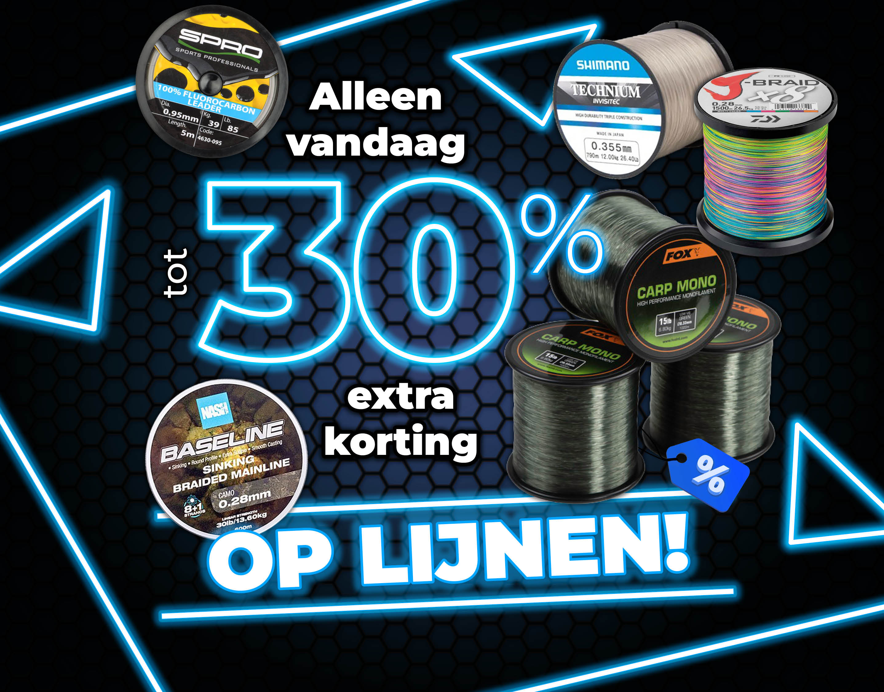 Subbanner: Tot 30% Lijnen (Blauw)