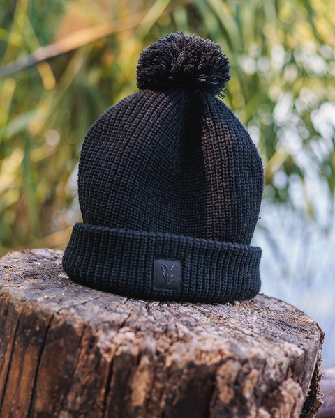 Fox Black HD Bobble Fishing Beanie