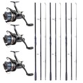 3x CatchMax Carper + 3x CatchMax 5000FR (3-Piece Carp Rods + Baitrunner Reels)