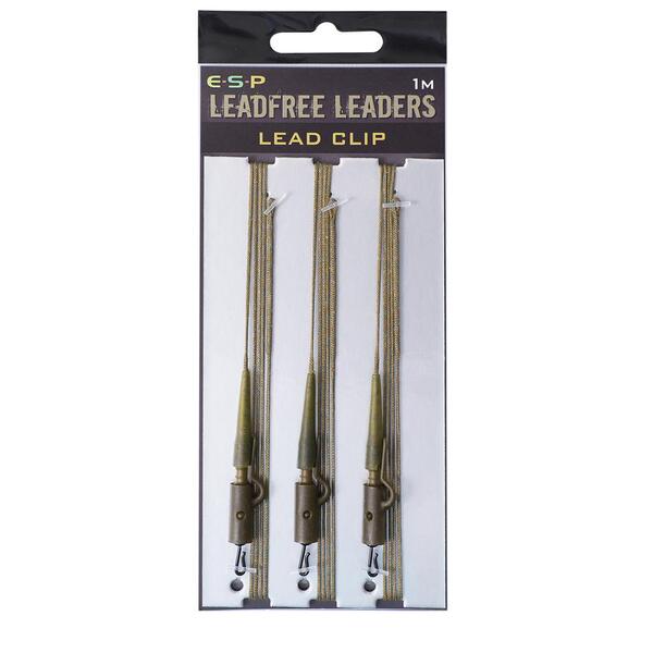 ESP Lead Free Leadclip Green Karperleader 1m 40lb+ (3 Stuks)