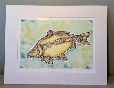 EBH Arts Póster de Pez Carpa (Enmarcado)