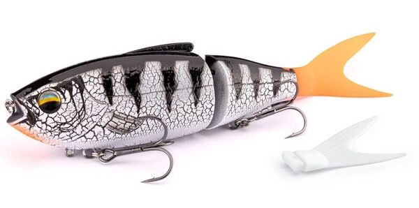 LMAB KØFI Real Vibe 180 Swimbait 18cm (53g) (Incl. Extra Tail) - White Tiger