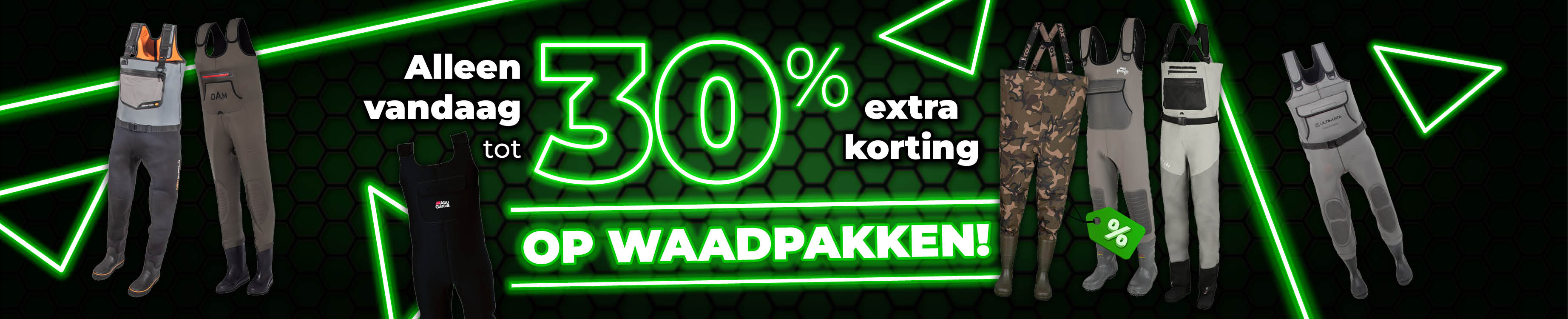 Topbanner: Tot 30% Waadpakken (Groen)