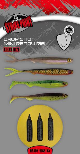 Fox Rage Drop Shot Mini Ready Aparejos preanudados (3 pzas.)