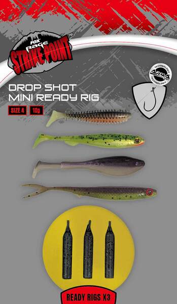 Fox Rage Drop Shot Mini Ready Aparejos preanudados (3 pzas.)