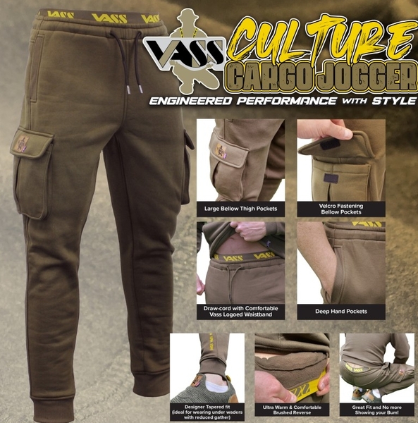 Vass Culture Fishing Cargo Jogger Khaki Green