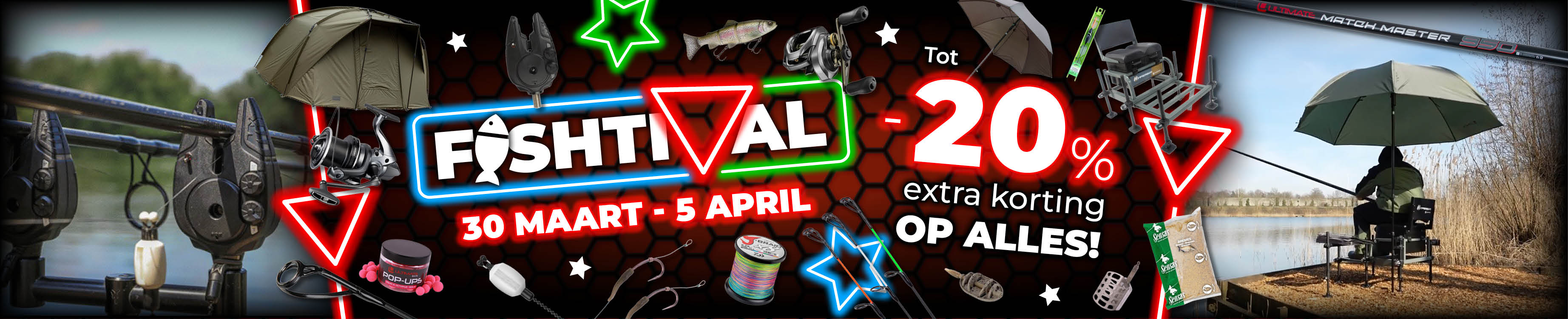 Topbanner: Tot 20% Alle Deals (actieperioden-Fishtival 2026)