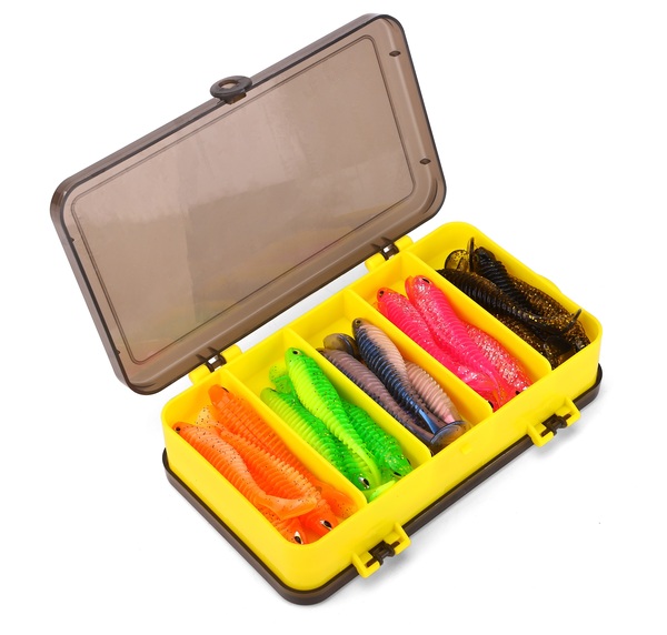 Fish4all Ribbed Softbait & Jighead Box (60pcs)