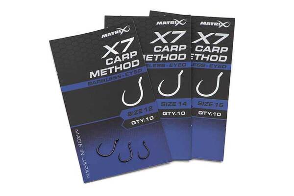 Matrix X7 Carp Method Coarse Barbless Hook (10 pieces)