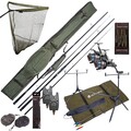 Complete Ultimate ensemble carpe avec cannes, moulinet débrayable, rod pod, détecteurs de touche et ensemble bas de ligne