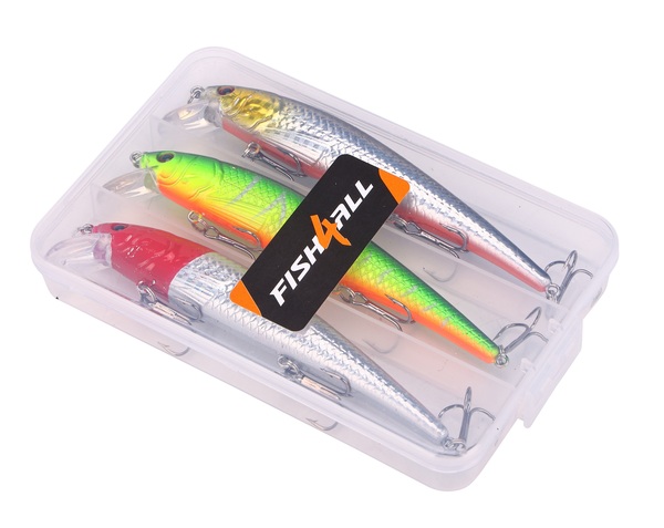 Fish4All Hardlure Kit Wobble 1 Floating Pluggen Set 12cm 17g (3 Stuks)