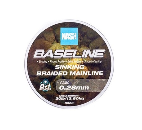 Nash TT Baseline Sinking Braid Camo Braided Line (1200m)