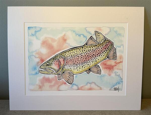 EBH Arts Vis Poster Rainbow Trout (Ingelijst)