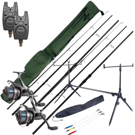 Ultimate Session Carp Set met hengels, molens, beetmelders, rod pod én foudraal!
