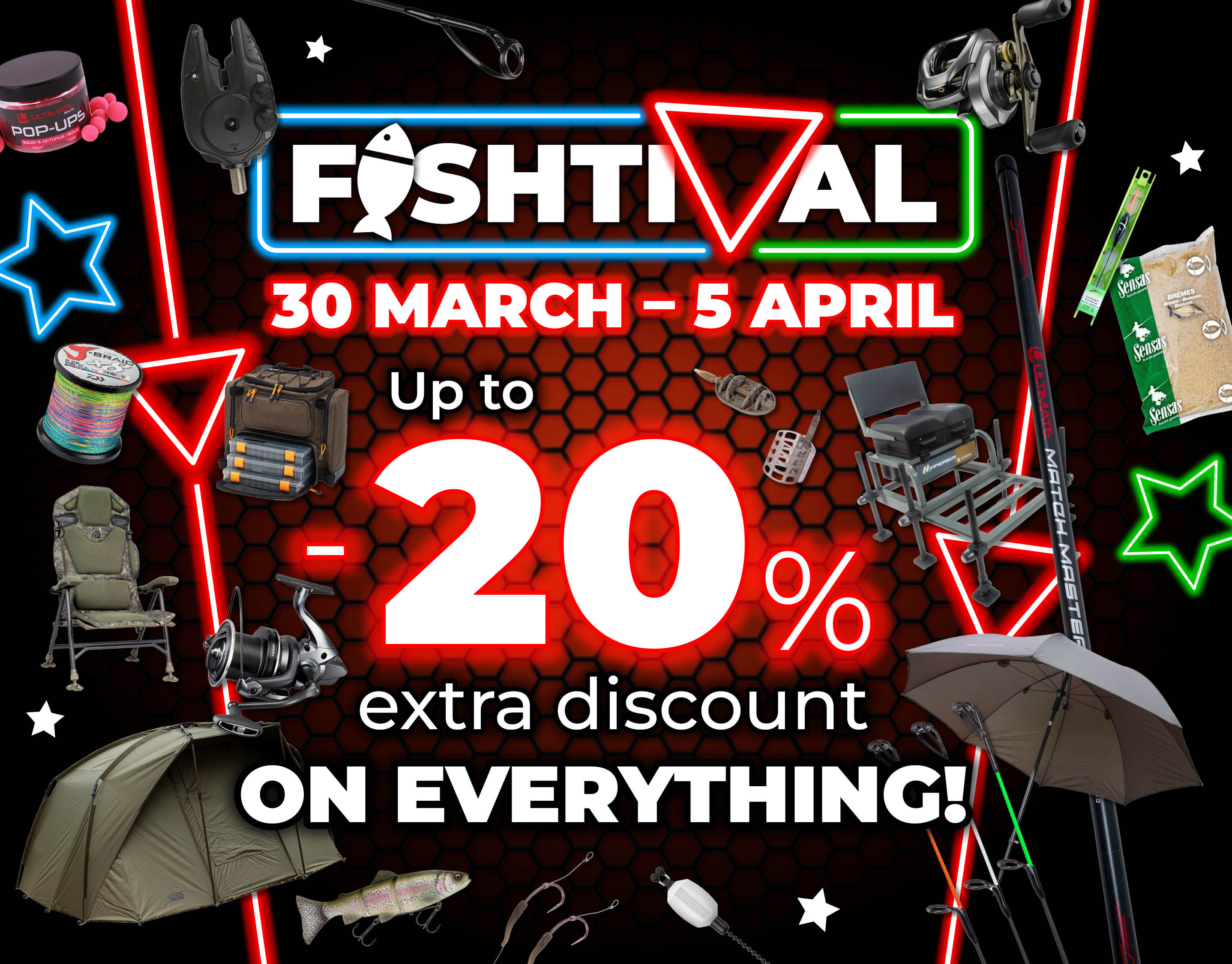 Subbanner: Tot 20% Alle Deals (actieperioden-Fishtival 2026)