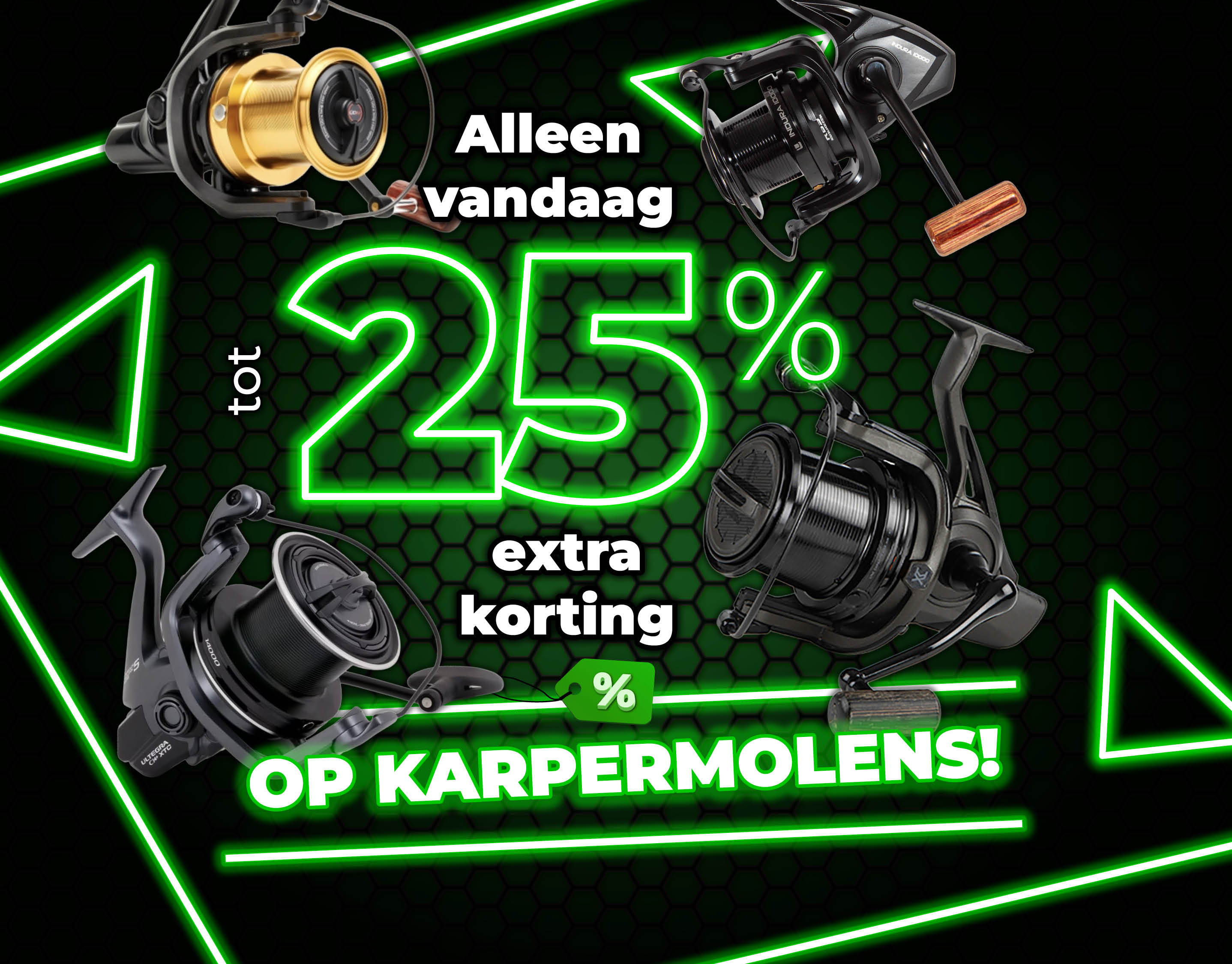 Subbanner: Tot 25% Karpermolens (Groen)