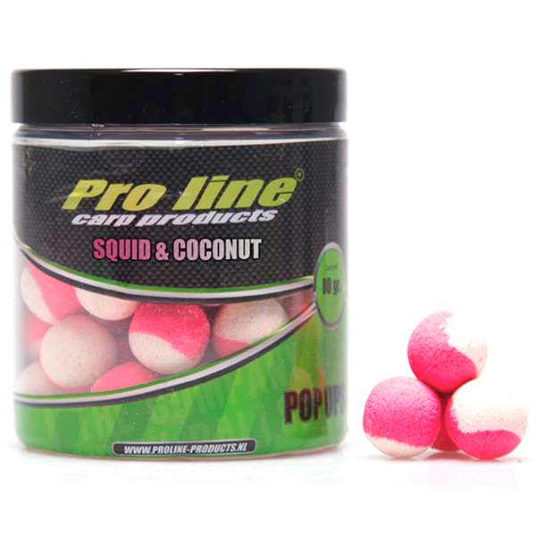 Carp Tacklebox, pełny akcesoriów end-tackle znanych marek! - Pro Line Dual Color Pop-Ups - Squid & Coconut 12mm - 200ml