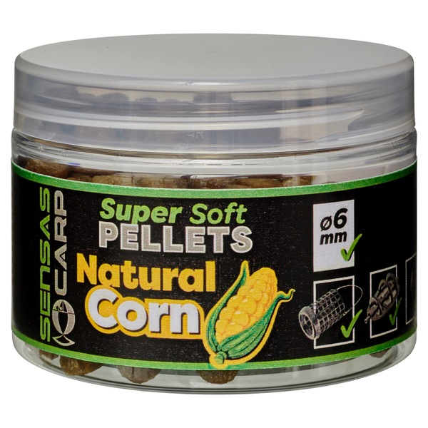 Sensas Super Soft Hook Pellets 6mm (60g) - Natural Corn