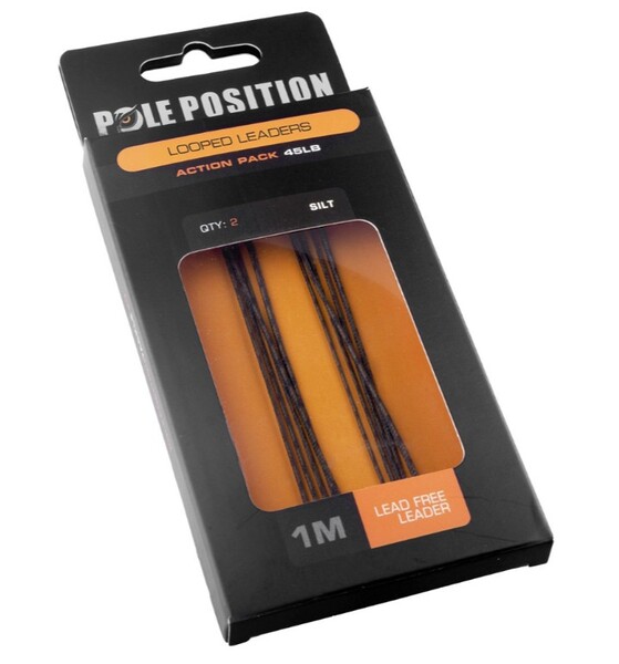 Pole Position Unleaded Looped Carp Leader 100cm (45lb) (2pcs)