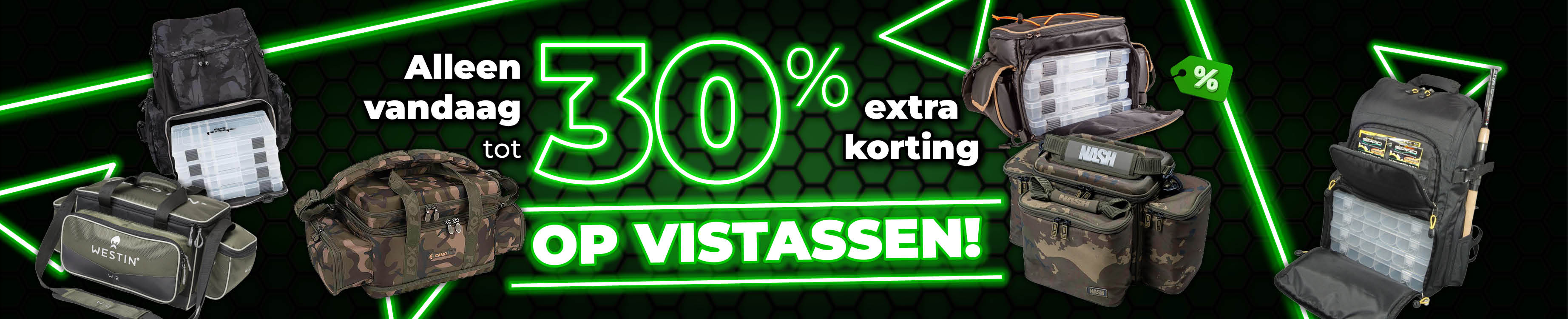 Topbanner: Tot 30% Vistassen (Groen)