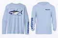 Mustad Tuna Longsleeve UV W/ Hood Light Blue Hoodie