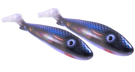 Svartzonker McRubber UV Series 2-Pack Shad Steel Blue Flash (21cm)