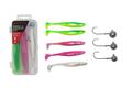 Kit Ultimate EZ-Shad & Jighead senza piombo 10cm (7 + 10 + 14g) (8pcs) - Bright