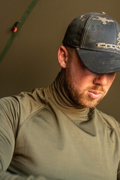 Korda Mock Neck Thermal LS Shirt Dark Olive