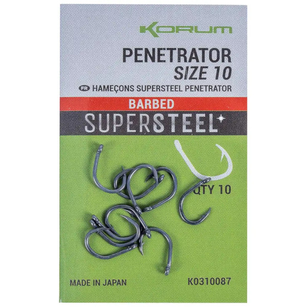 Korum Penetrator Hook, 10 pcs! - Barbed