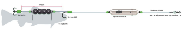 Madcat Adjusta Profi Arreglo de Río para Cebo Muerto - M - Anzuelo Tamaño: #8/0 en #2/0