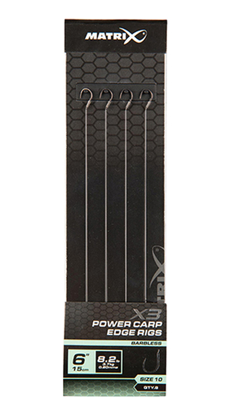 Matrix X3 Power Carp Edge Rigs 15cm (8pcs) - 0.23mm/Size 10