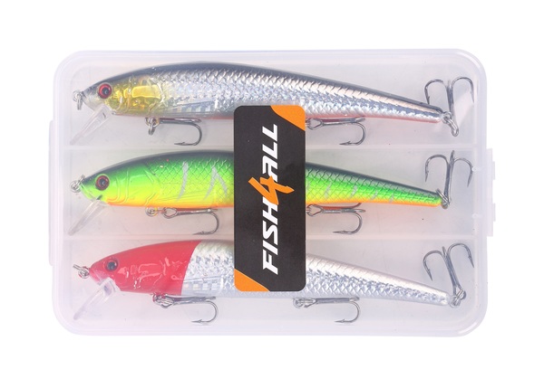 Fish4All Hardlure Kit Wobble 1 Floating Pluggen Set 12cm 17g (3 Stuks)