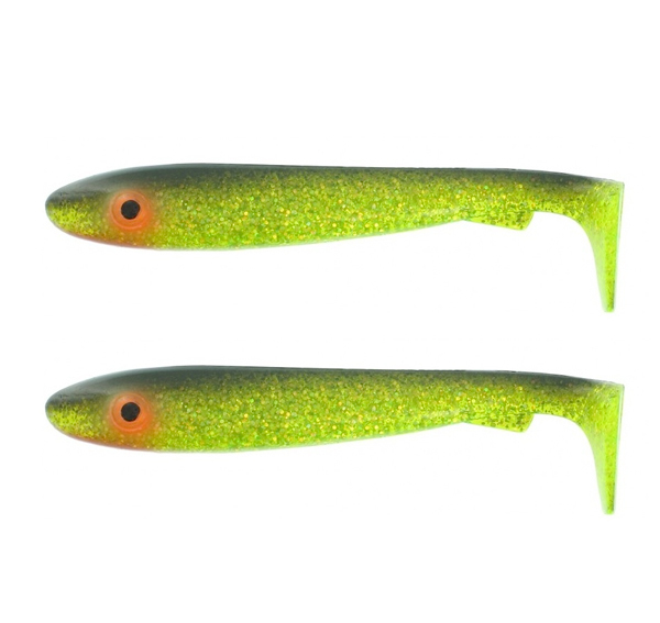 Svartzonker McRubber Junior Shad 17cm (2 piezas) - Black 'n Chartreuse