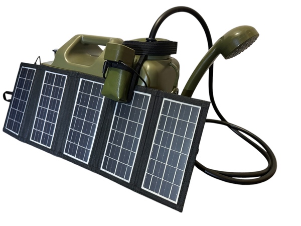 Holdcarp Rechargeable Camping Shower Set + 10W Solar - 11L