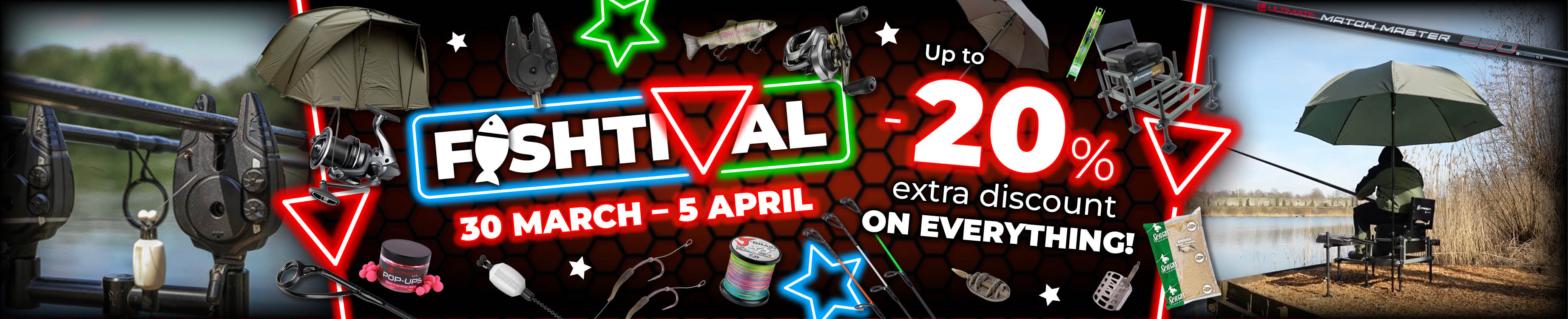 Topbanner: Tot 20% Alle Deals (actieperioden-Fishtival 2026)