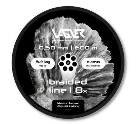Vagner Braided Camo Multicolor Catfish Line 52kg/0.50mm (600m)