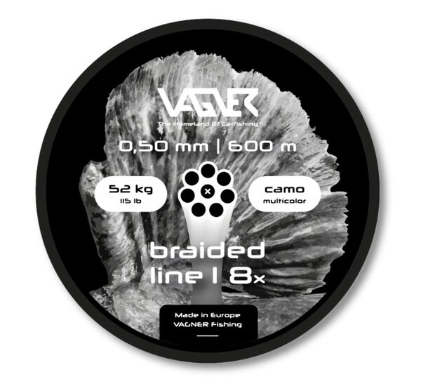 Vagner Braided Camo Multicolor Catfish Line 52kg/0.50mm (600m)