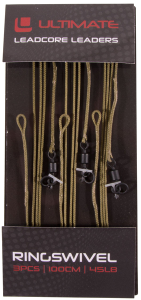 Ultimate Leadcore Líder con Swivel, 3 piezas