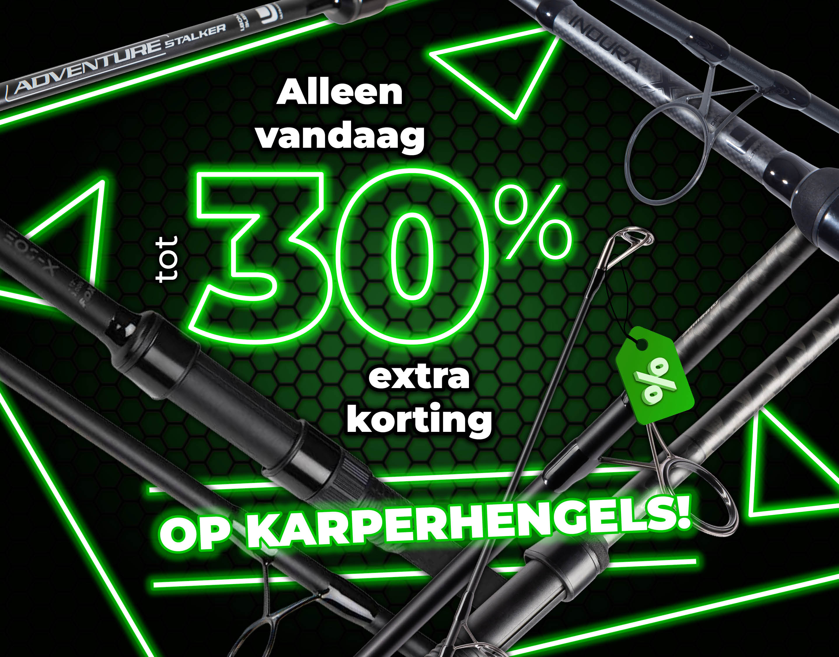 Subbanner: Tot 30% Karperhengels (Groen)