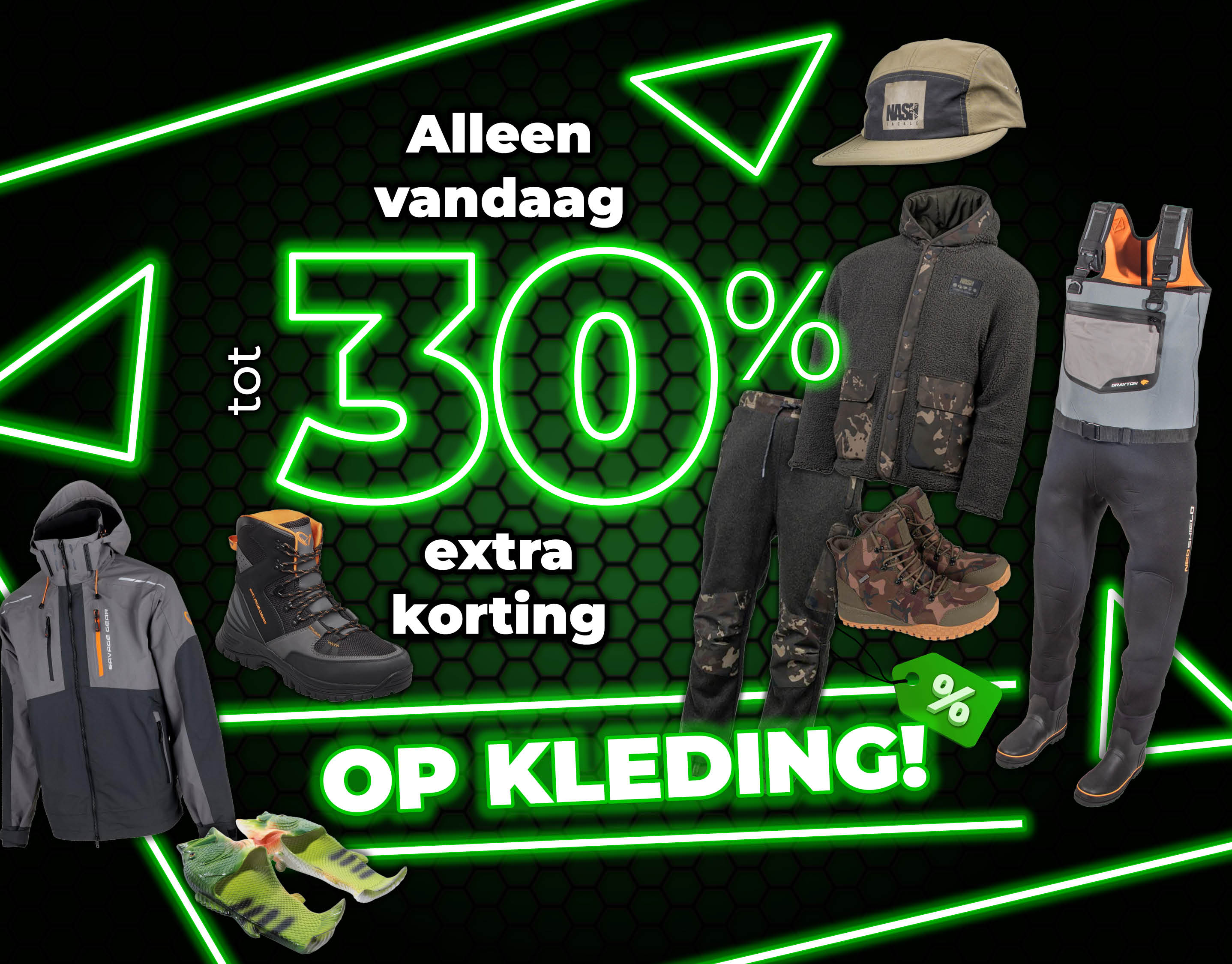 Subbanner: Tot 30% Kleding (Groen)