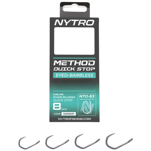 Nytro NTO-B3 Barbless Method Quick-Stop Ready Tied Rigs 10cm (8 Pieces)