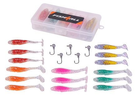 Fish4all Ghosty Softbait & Jighead Ultra Light Box (20pcs)