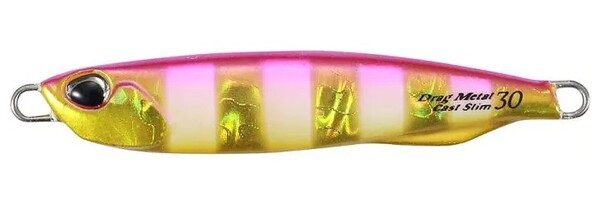 DUO Drag Metal Cast Slim Pink Gold Zebra Glow Pilker 9cm (80g) - Pink Gold Zebra Glow